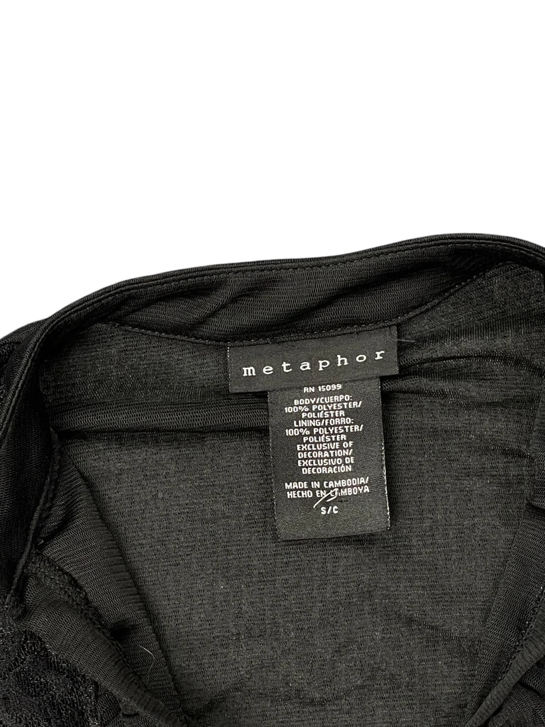 detail view, Metaphor Elegant Black Vest with Lace Lingerie Accents, vintage Y2K second hand piece