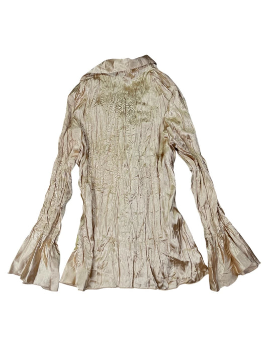 back view, MDS California golden long sleeve blouse, vintage Y2K second hand piece