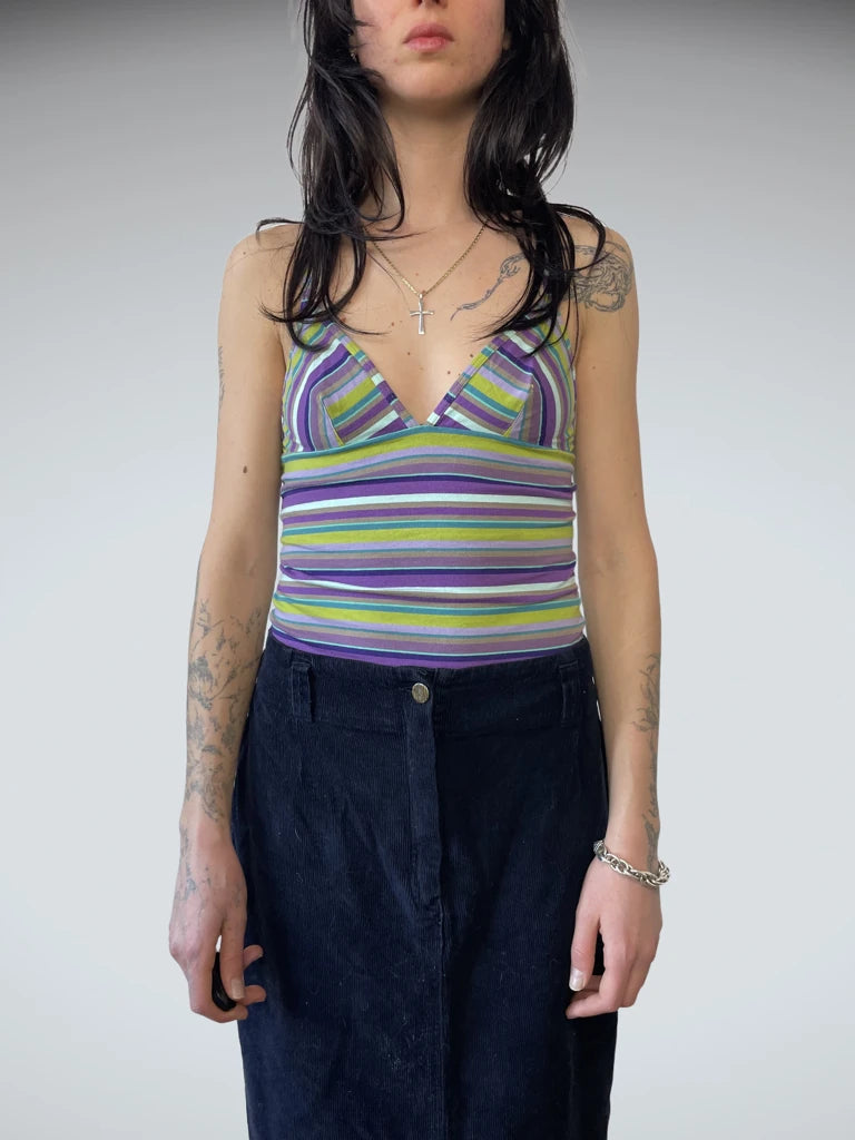 front view, Gallo Striped Top, vintage Y2K second hand piece