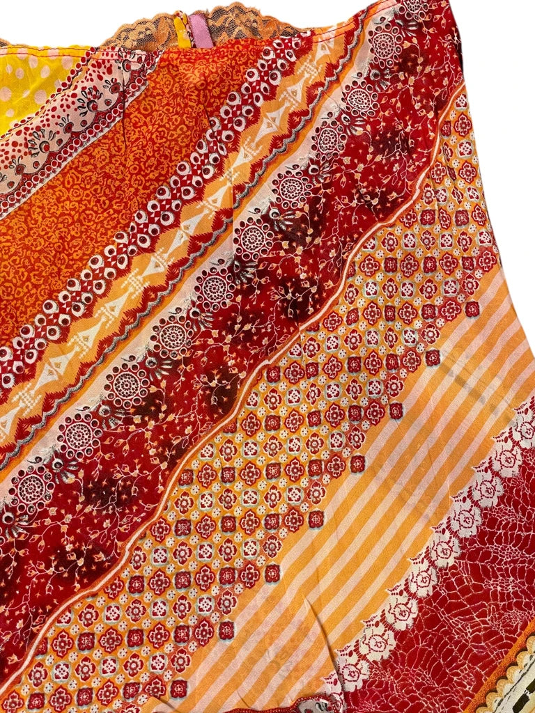 detail view, Uno Core Bright Boho Flower Scarf Top, vintage Y2K second hand piece