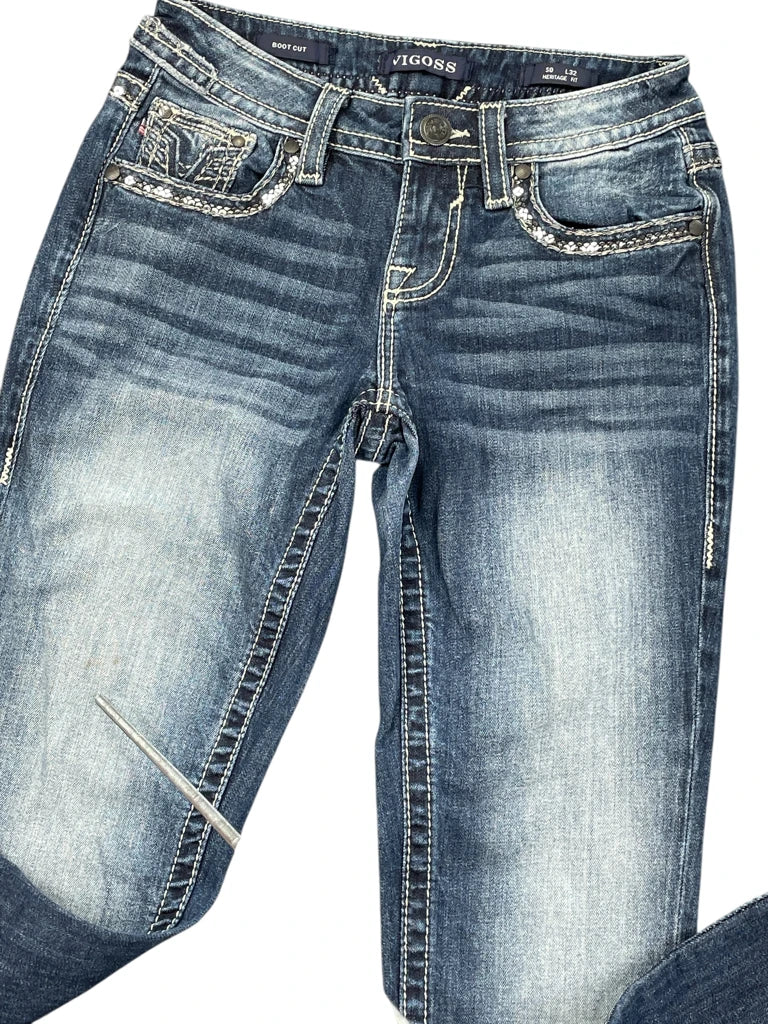 detail view, Vigoss Blue Slim Fit Jeans, vintage Y2K second hand piece, image 4