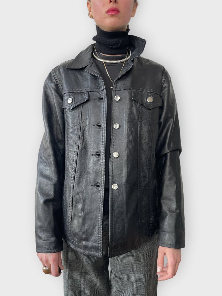 front view, Twenty Firenze Leather Jacket, vintage Y2K second hand piece