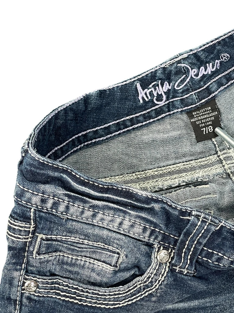 detail view, Aryia Jeans Ariya Jeans Distressed Vintage Denim Hotpants, vintage Y2K second hand piece