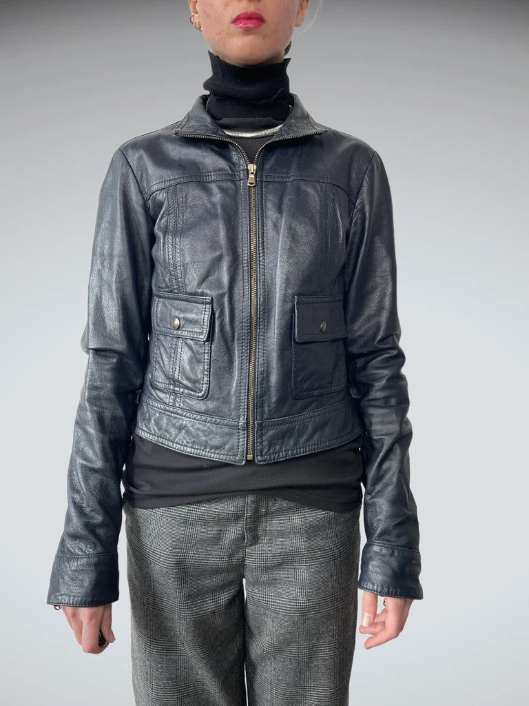 front view, Lust Blue Jacket, vintage Y2K second hand piece