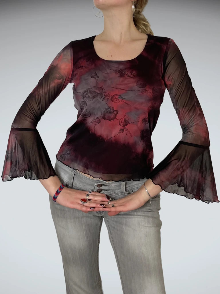 front view, Beechers Brook Long Sleeve Blouse, vintage Y2K second hand piece