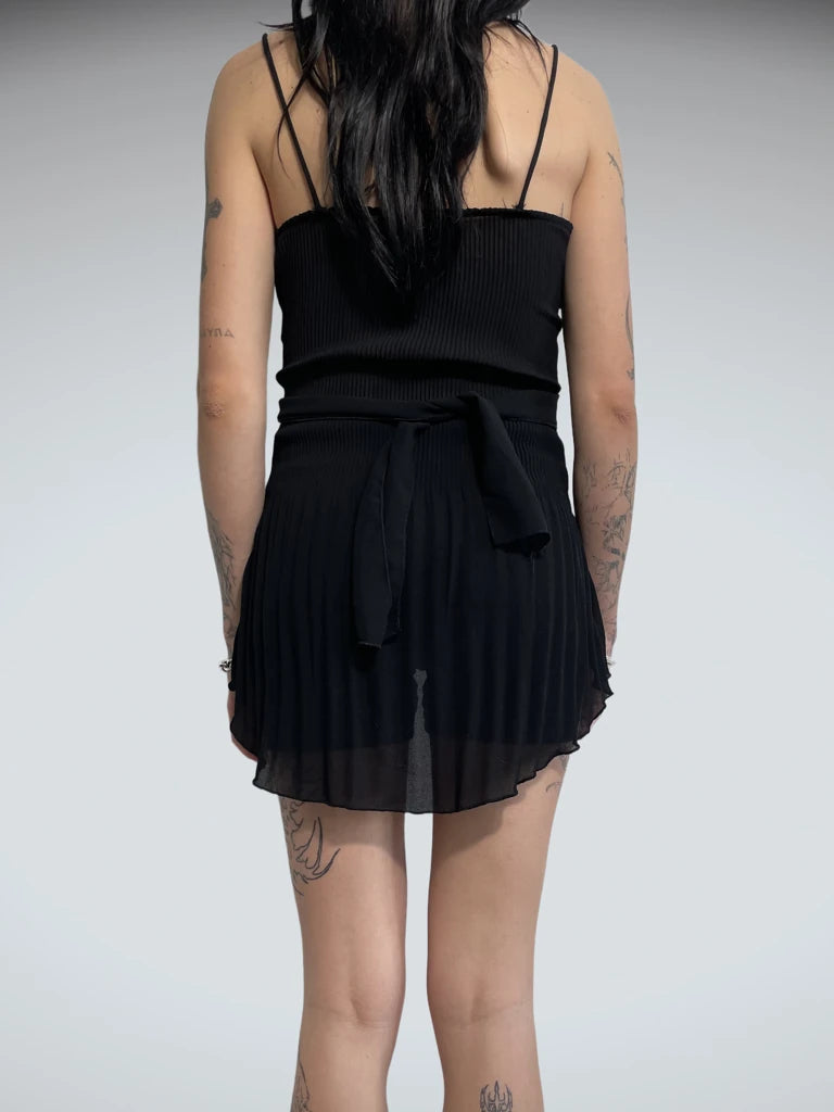 back view, L. Voice black minidress, vintage Y2K second hand piece