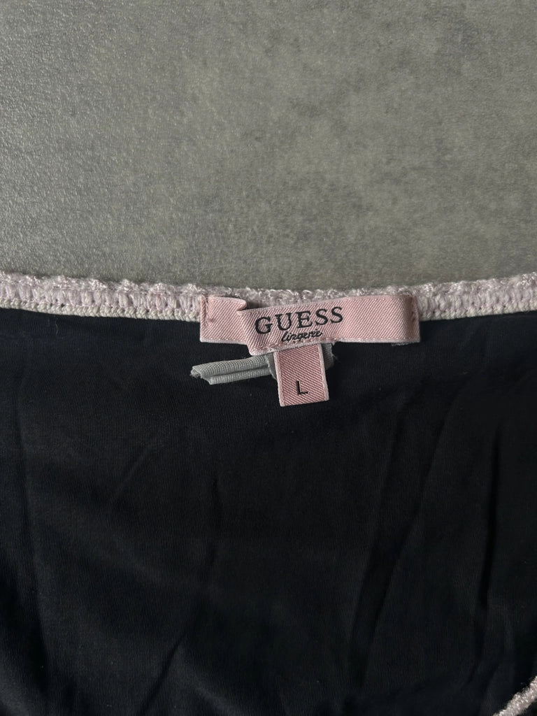 detail view, Guess (Lingerie) Y2K Long Sleeve Lingerie Top, vintage Y2K second hand piece