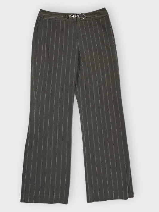front view, Larry Levine Black Pinstripe Pants, vintage Y2K second hand piece