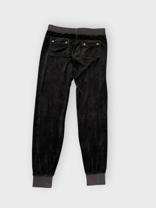 back view, Juicy Couture Black Velour Pants, vintage Y2K second hand piece