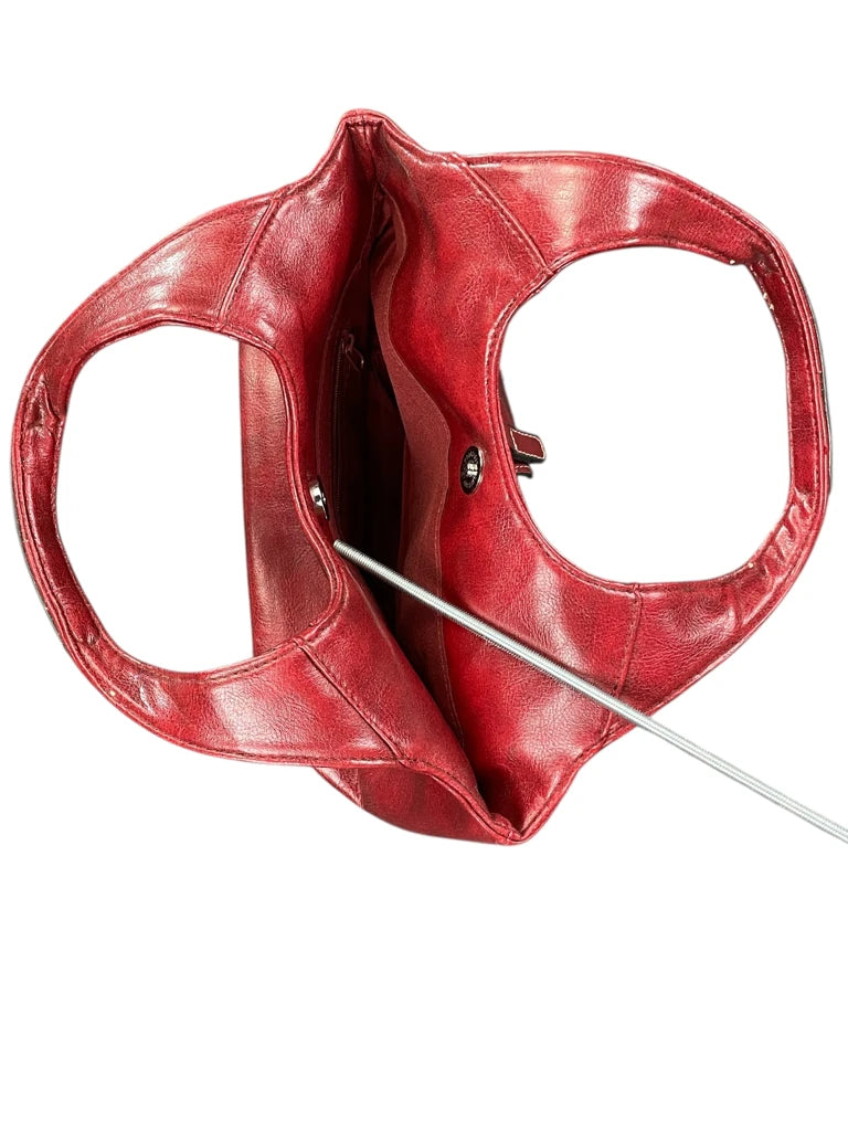 detail view, Burgundy Multi-Pocket Shoulder Bag (ONESIZE), vintage Y2K second hand piece, image 4