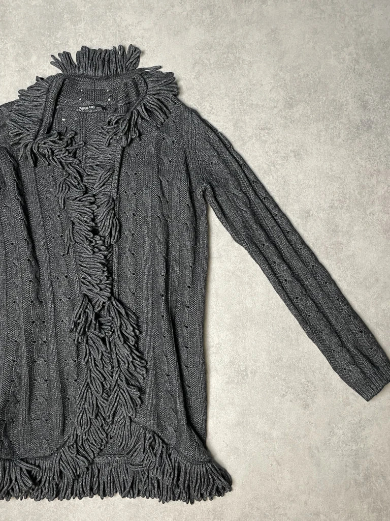 detail view, Marc Auriel Jumper with Fringes, vintage Y2K second hand piece, image 4