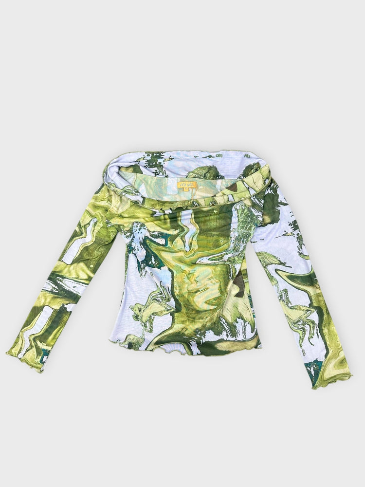 Abstract Print Long Sleeve Top (S)