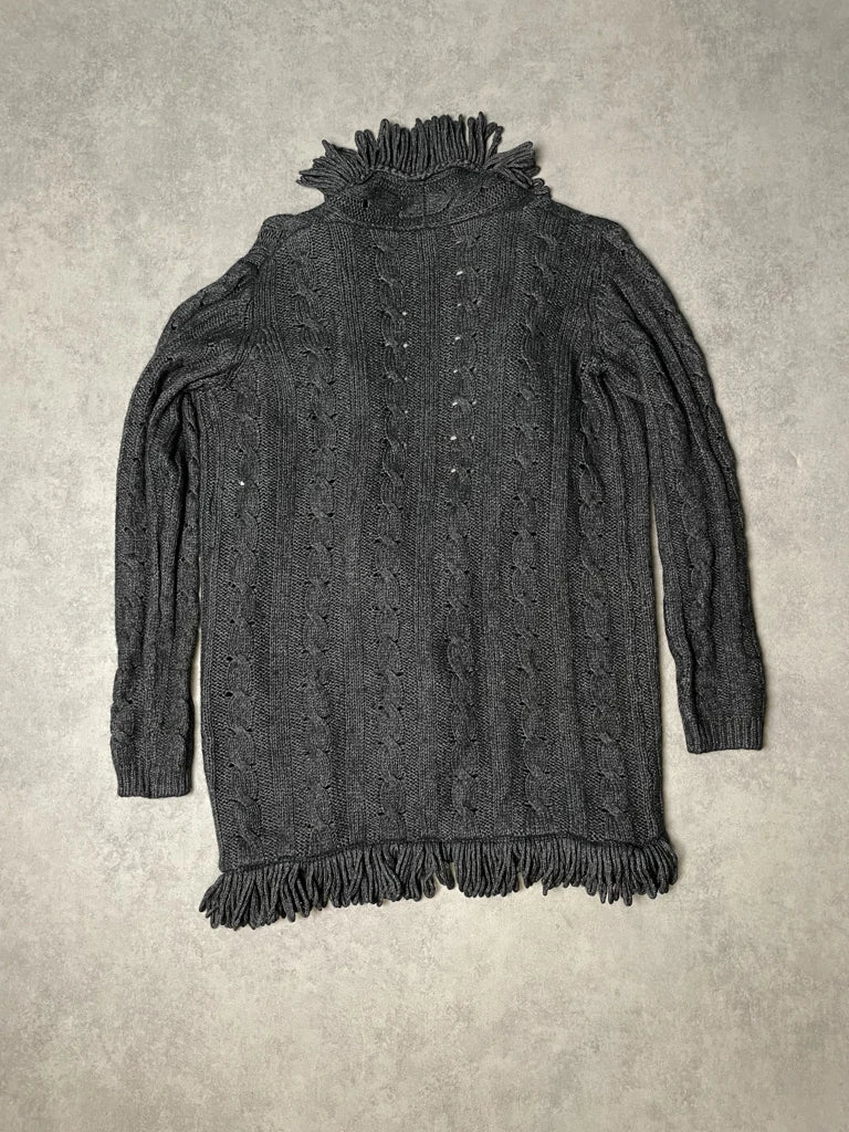 detail view, Marc Auriel Jumper with Fringes, vintage Y2K second hand piece, image 5