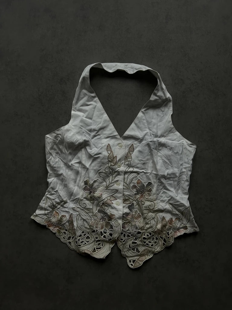 detail view, Land Lady Y2K Halter Top, vintage Y2K second hand piece, image 6