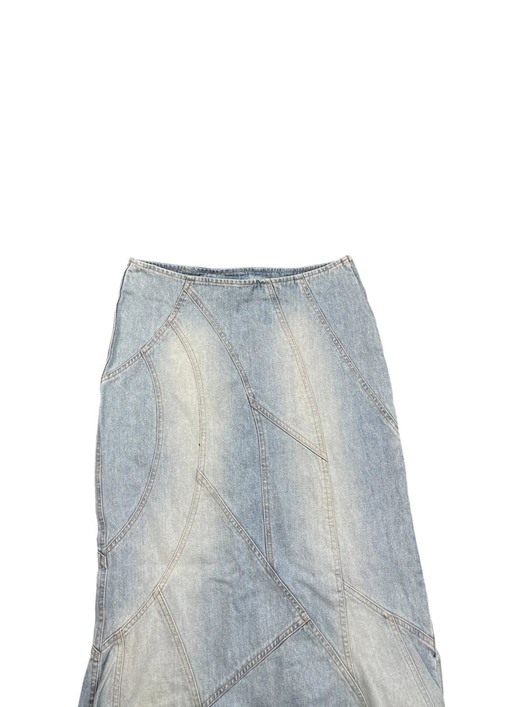 detail view, Free People Light Blue Bohemian Skirt, vintage Y2K second hand piece, image 6