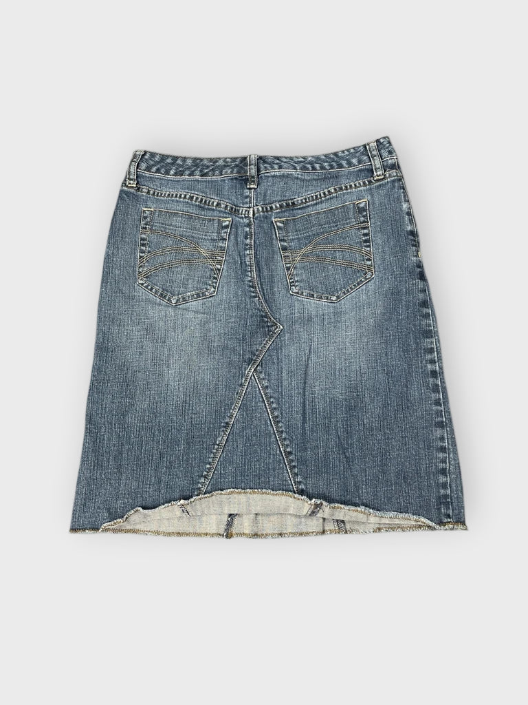 back view, Light Blue Classic Denim Skirt, vintage Y2K second hand piece