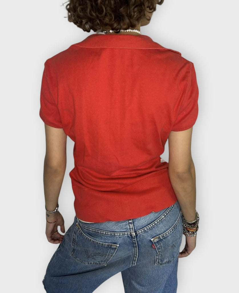 back view, Replay Short-Sleeved Sporty Top, vintage Y2K second hand piece