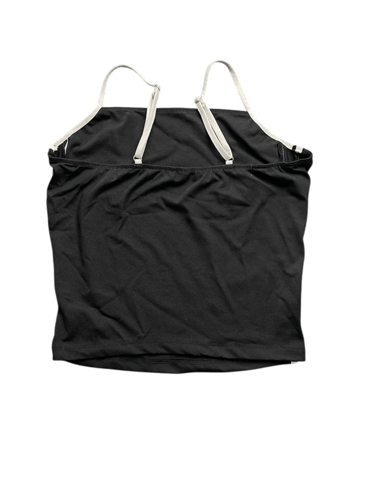 detail view, Black and White Contrast Strap Top, vintage Y2K second hand piece, image 4