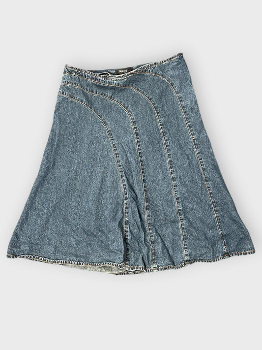 front view, Style & Co Panelled Flare Denim Skirt, vintage Y2K second hand piece