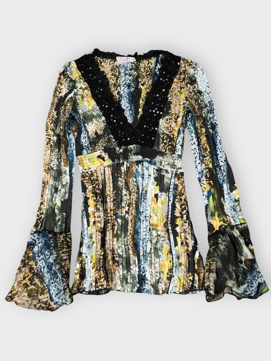 front view, Alberto Makalli Colorful Dress Top, vintage Y2K second hand piece