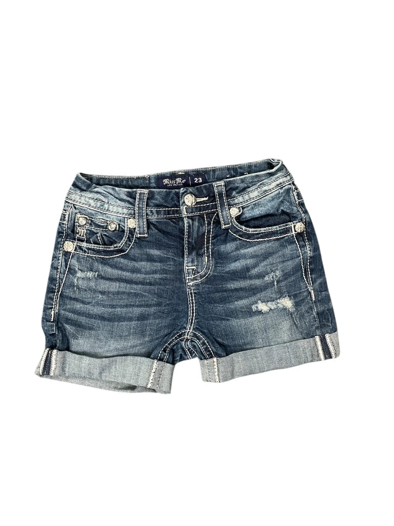 detail view, Miss Me Button Detail Denim Hotpants, vintage Y2K second hand piece
