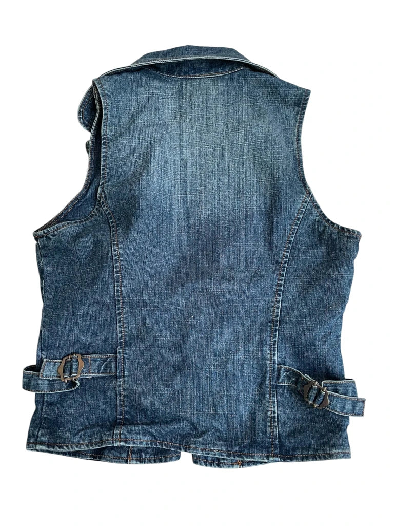 rebel brass – dark denim vest (M)