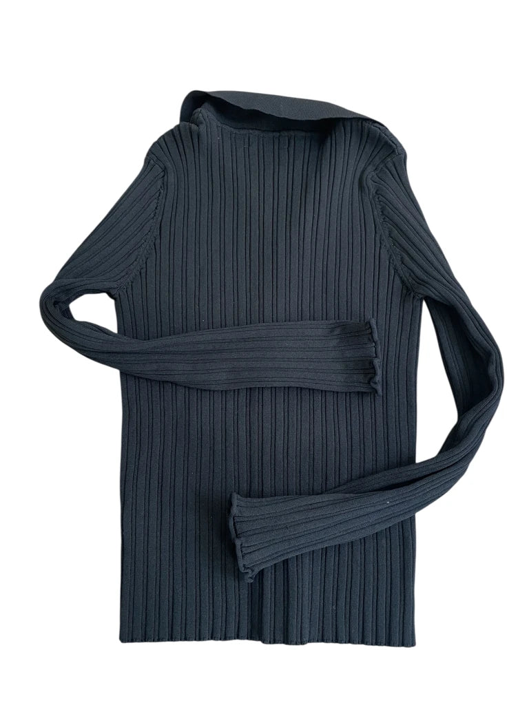 detail view, Beige dark Lines – slim fit knitwear, vintage Y2K second hand piece, image 6