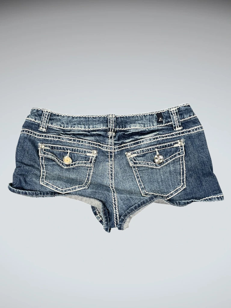 front view, Z Jeans Embellished Pocket Denim Hotpants, vintage Y2K second hand piece