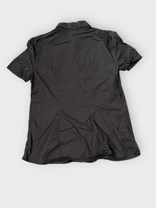 back view, Lacoste Black Cotton Button-Up Shirt, vintage Y2K second hand piece
