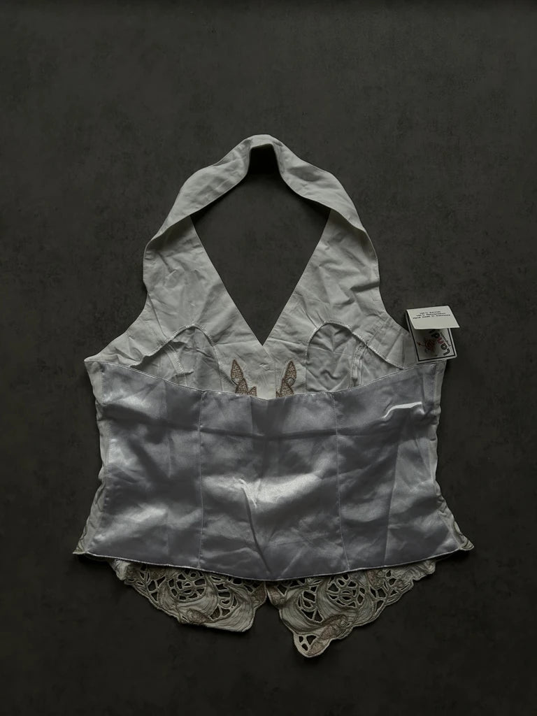 detail view, Land Lady Y2K Halter Top, vintage Y2K second hand piece, image 7