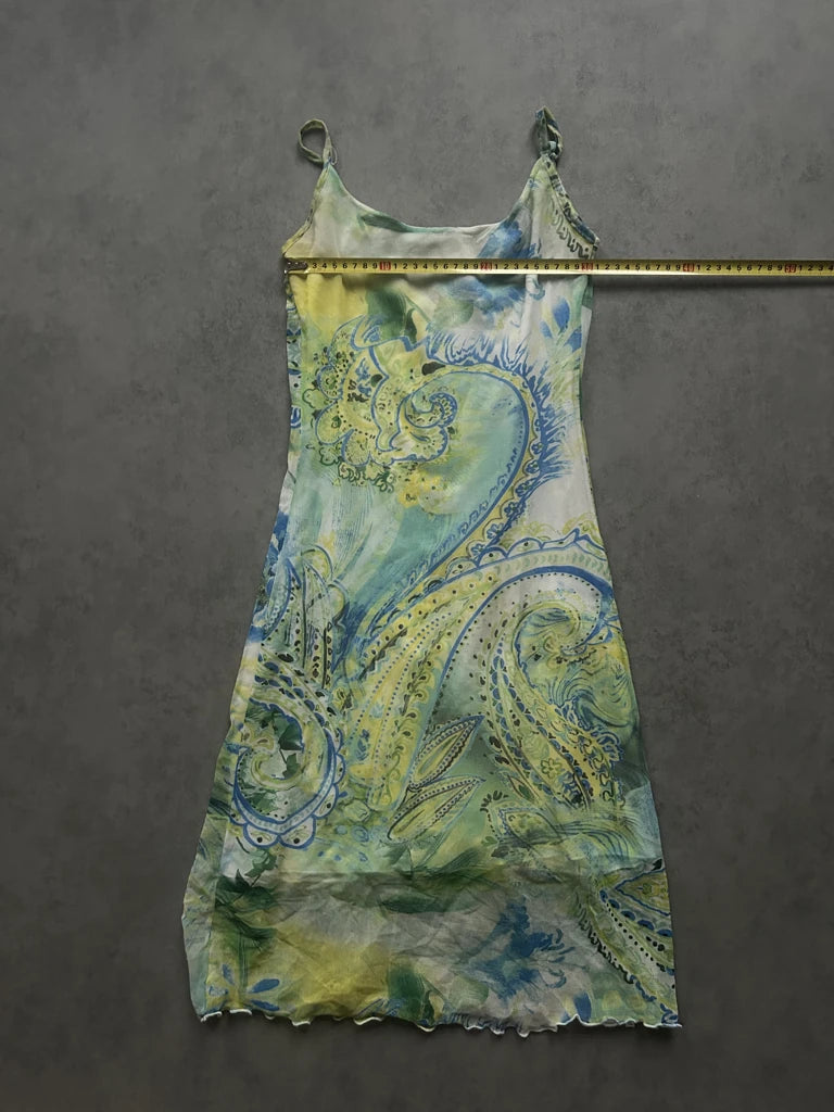 detail view, Long Summer Dress, vintage Y2K second hand piece, image 10