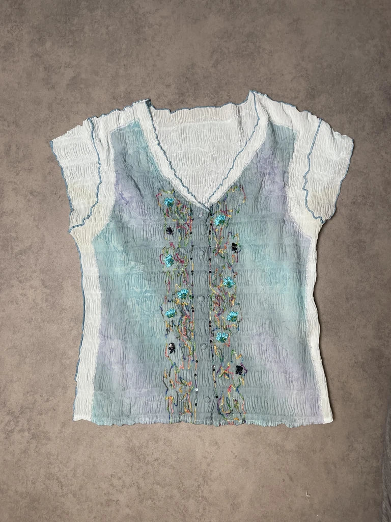 Flower Turquoise Top (L)