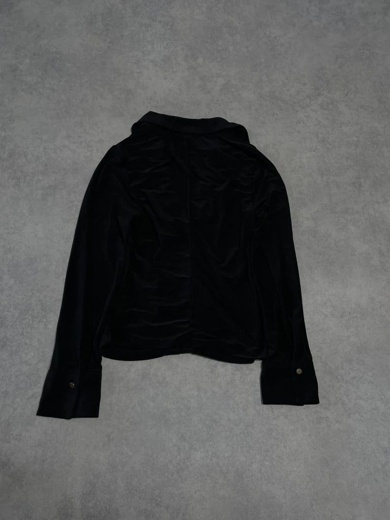 detail view, Meraki Black Blouse, vintage Y2K second hand piece, image 5