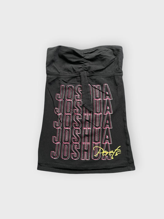 front view, Joshua Perets Graphic Tube Top, vintage Y2K second hand piece