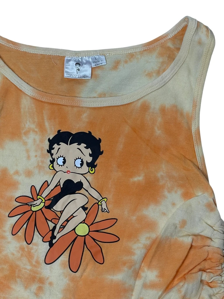 detail view, Betty Boop flower top, vintage Y2K second hand piece, image 6