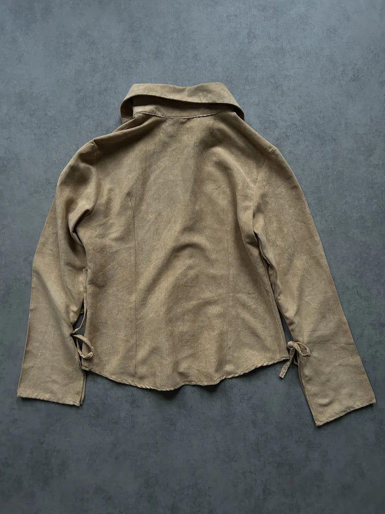 detail view, V.B. Collection Beige Wide Sleeve Shirt, vintage Y2K second hand piece, image 7