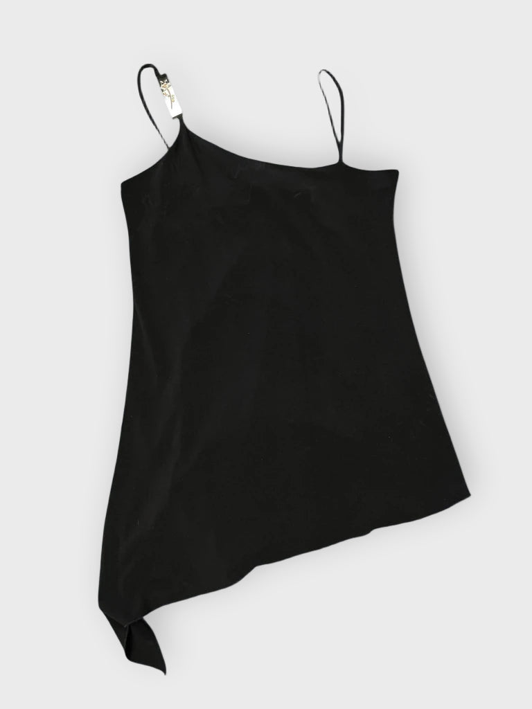 front view, Siren Black Mesh Accent Top, vintage Y2K second hand piece
