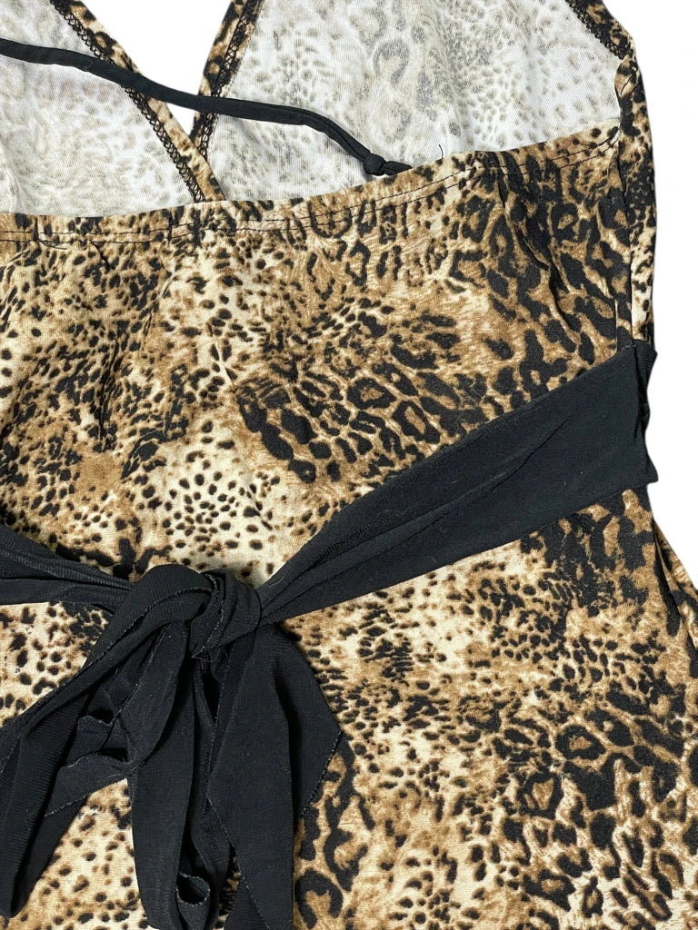 detail view, Ripe Leopard Wrap Halterneck, vintage Y2K second hand piece, image 4
