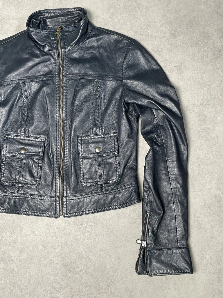 detail view, Lust Blue Jacket, vintage Y2K second hand piece, image 4
