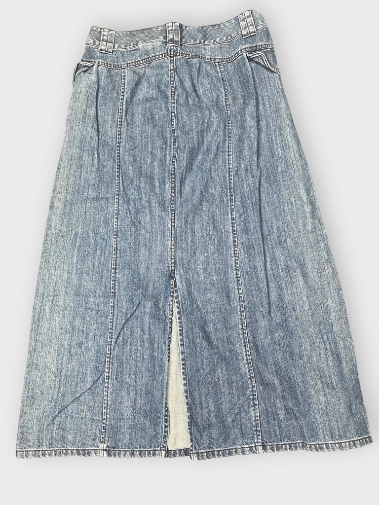 back view, Eddie Bauer Bauer Long Denim Skirt, vintage Y2K second hand piece
