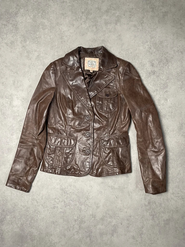 detail view, Blends Leather Jacket, vintage Y2K second hand piece, image 6