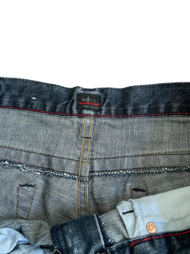 detail view, Gigstar raw moves – straight grey jeans, vintage Y2K second hand piece, image 5