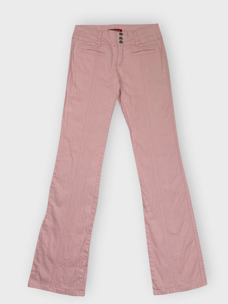 front view, BeBop Pink Slim-Fit Pants, vintage Y2K second hand piece