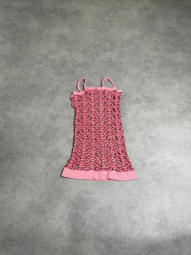 detail view, bubble gum pink top, vintage Y2K second hand piece, image 5