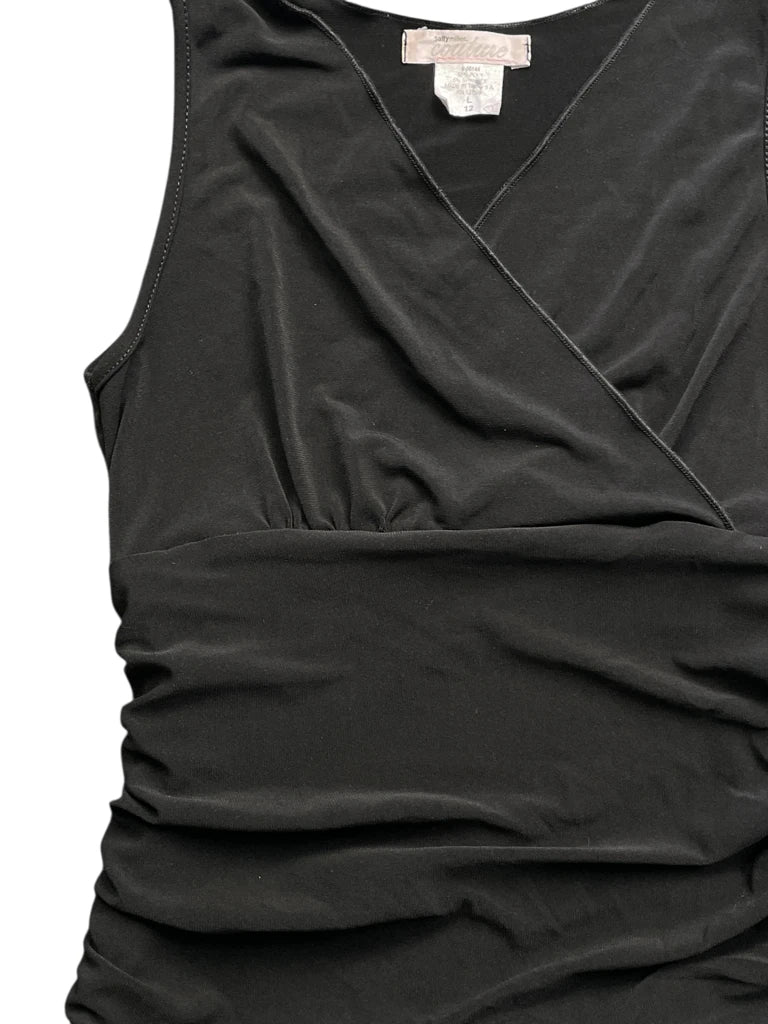detail view, Sally Miller Simple Black Fitted Top, vintage Y2K second hand piece, image 4