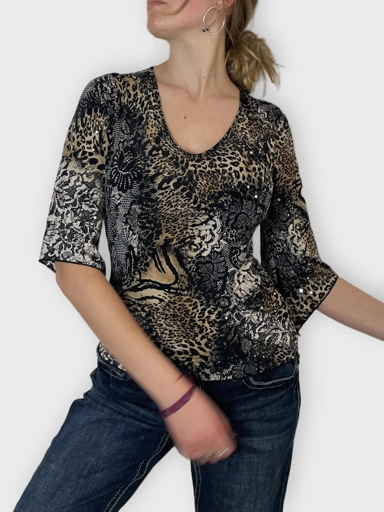 front view, Dressbarn Long Sleeve Blouse, vintage Y2K second hand piece