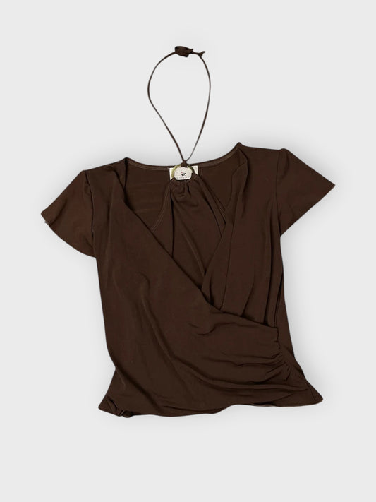 front view, Byer California Brown Vintage Top, vintage Y2K second hand piece
