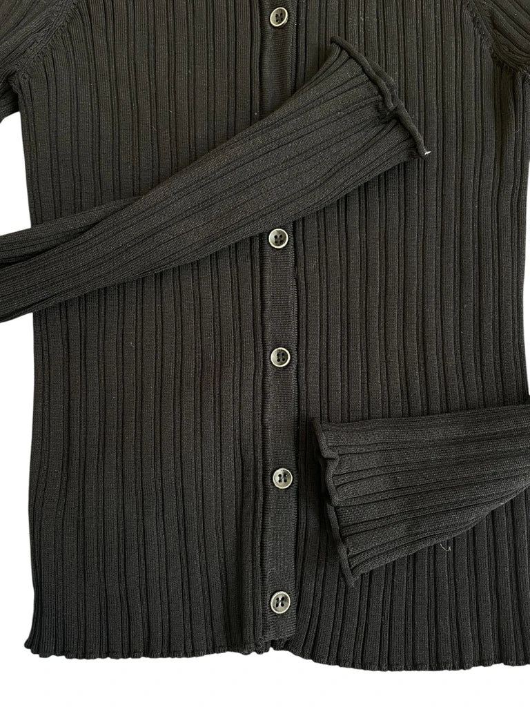 detail view, Beige dark Lines – slim fit knitwear, vintage Y2K second hand piece, image 4