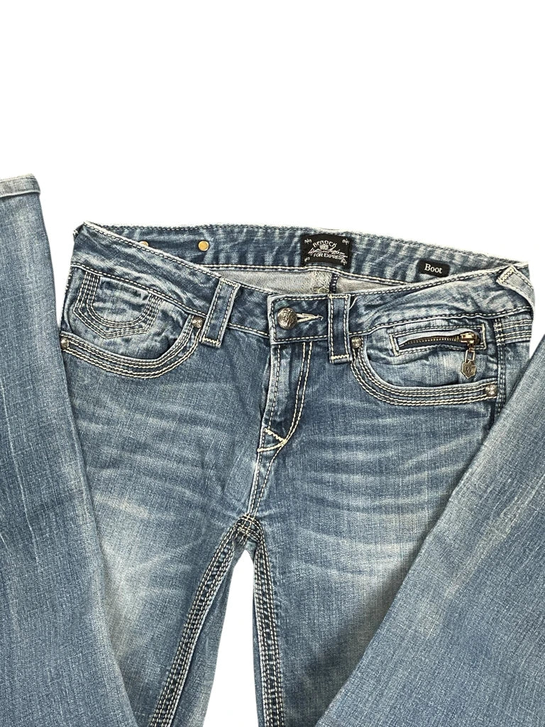 detail view, Rerock Blue Denim Pants, vintage Y2K second hand piece, image 4
