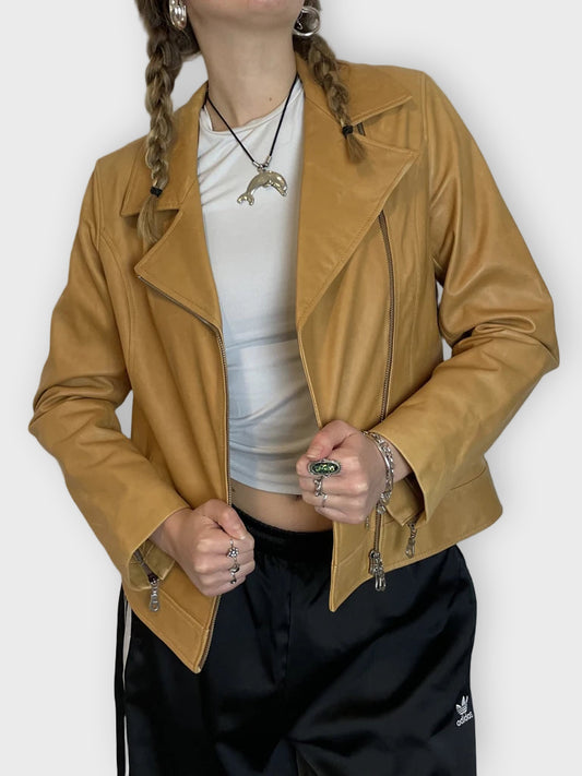 front view, Madeleine Leather Jacket, vintage Y2K second hand piece